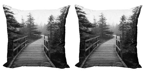 Landscape Throw Pillow Cushion Cover Pack Of 2 Pathway In Wilderness