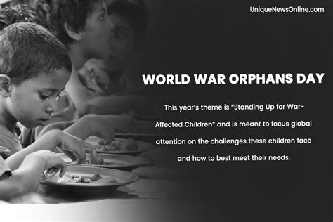 World War Orphans Day 2024 Theme Images Quotes Messages Posters