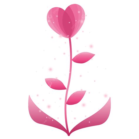 Pink Romantic Valentine Flower With Heart Shape Pink Valentines