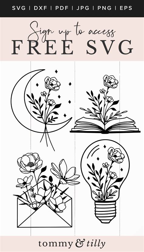 Wildflower Svg Mini Bundle Free Files For Cricut Tommy And Tilly