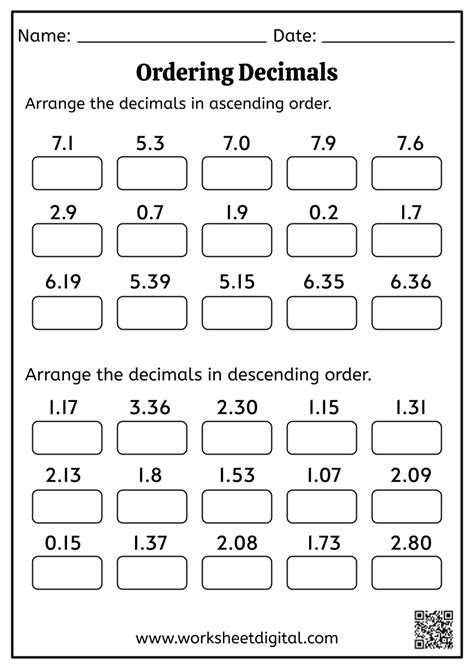 Ordering Decimals Worksheet Digital 1 Teacher Made Resources