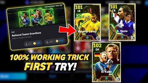 Trick To Get Epic National Teams Guardians 102 Rate O Kahn Carlos