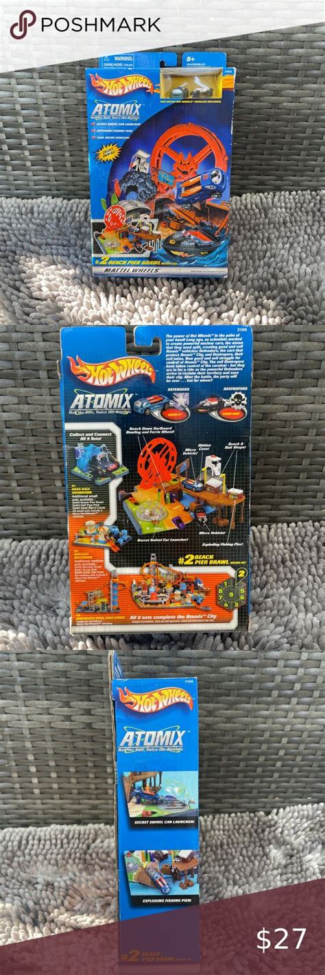 Hot Wheels Atomix Beach Pier Brawl Micro Set Brand New Sealed In Box