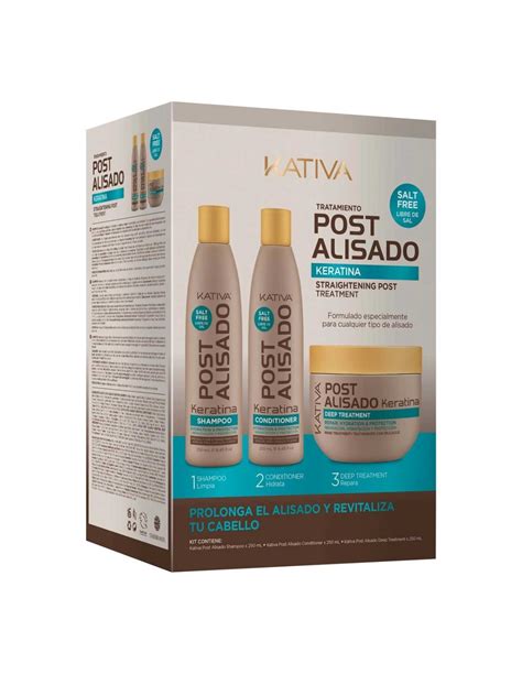 Kativa Brazilian Kit Post Alisado Champú Acondicionador Mascarilla