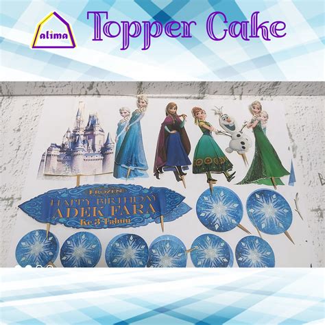 Jual Topper Cake Hiasan Kue Tusukan Kue Stiker Karakter Frozen