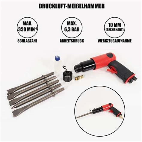 Druckluft Meißelhammer Set 9 tlg KRAFT B Ware ihp direkt de