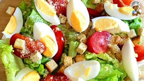 Salade Laitue Tomate Cro Tons Ufs Recette Simple Et Facile