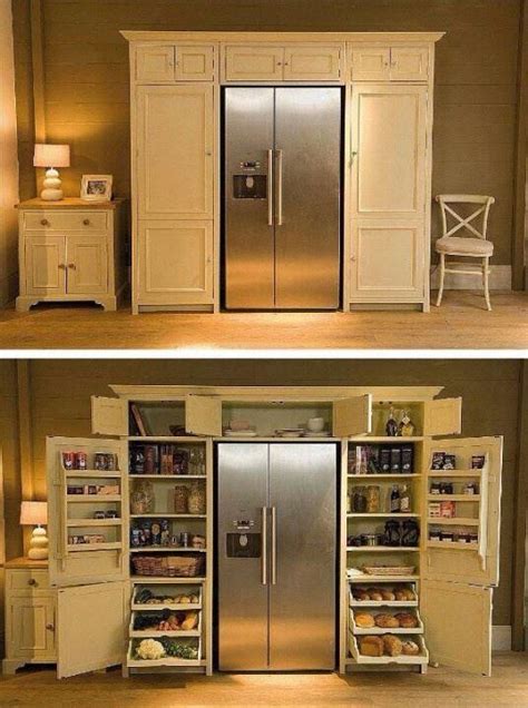 Pantry Around The Fridge Home Kitchen Design New Homes