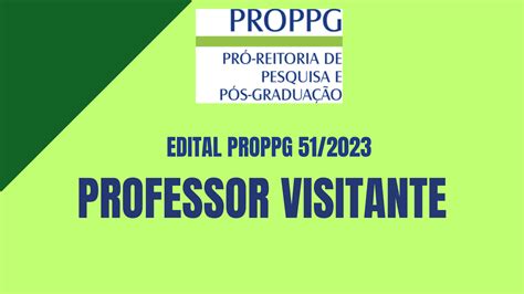 Pr Reitoria De Pesquisa E P S Gradua O Proppg Edital N