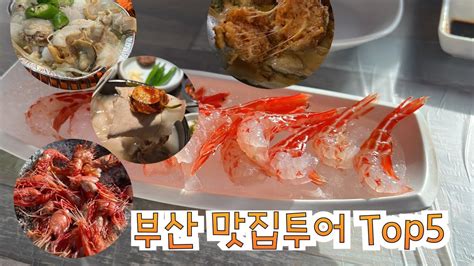 부산 맛집투어 Top5 맛집을 좋아하는 사람들 Youtube