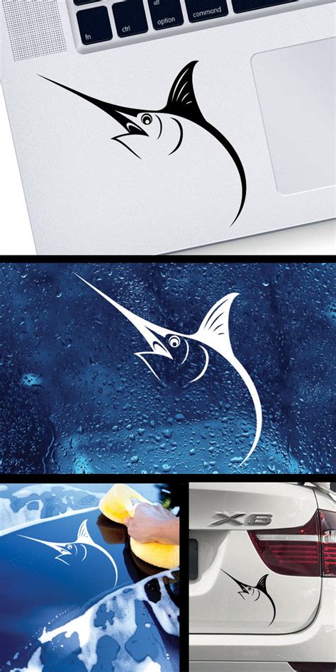 Decal Sticker Marlin Sailfish Fishing Boat Decoration Store Etsy