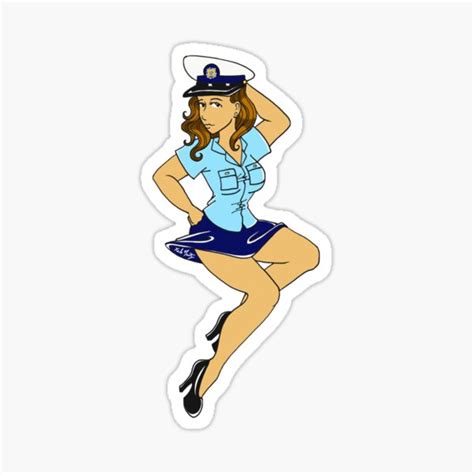 Enlisted Uscg Pinup Brunette Sticker For Sale By Artbykarla Redbubble