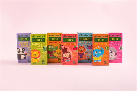 Illustrated packaging for children's organic teas - MAISON D'IDÉE Prague