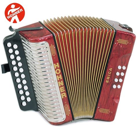 Hohner Diatonic Button Accordion Erica Two Row Gc Red Ebay