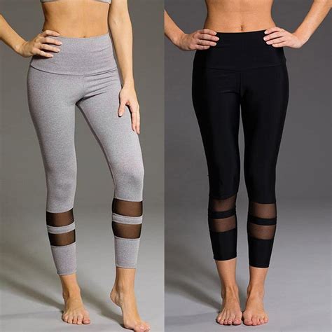 Homebaby 3 4 Manica Yoga Leggings Sportivi Donna Pantaloni Tagliati