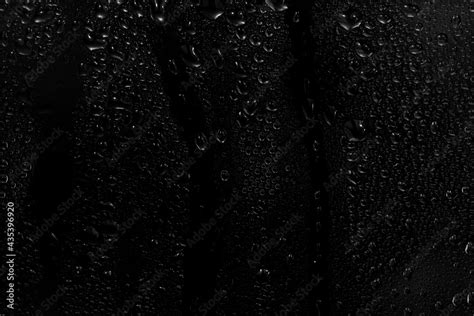 Water Drops On Black Background Abstract Dew Water Droplets On A