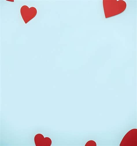 Premium Vector Red Hearts On Blue Background Love Frame