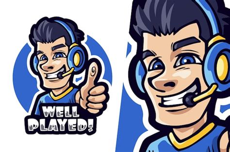 Premium Vector Gamer Mascot Logo Illustration