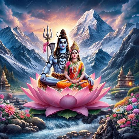 Lord Mahadev with Devi Parvati image background | Premium AI-generated ...