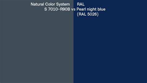 Natural Color System S 7010 R90b Vs Ral Pearl Night Blue Ral 5026