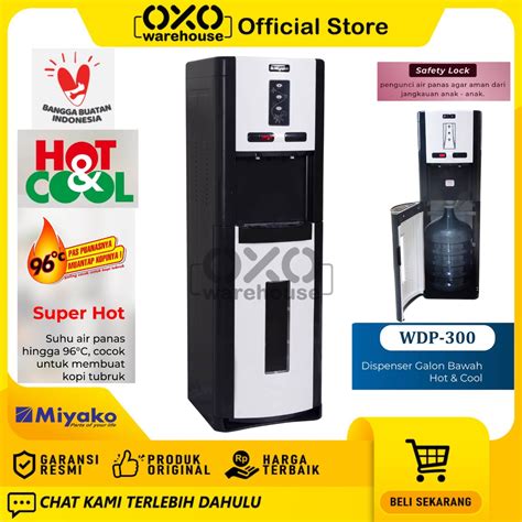 Jual Miyako Dispenser WDP 300 H Galon Bawah Hot Cool Low Watt Garansi