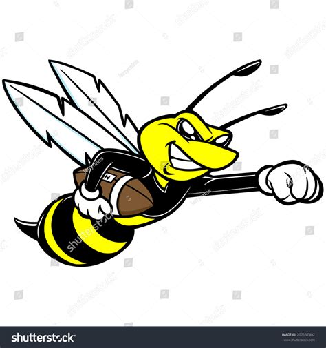 Bee Football Mascot Stock Vector 207157402 Shutterstock