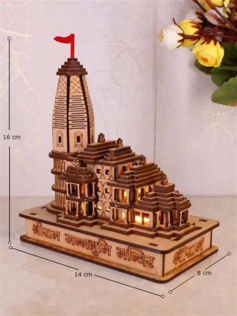 Shri Ram Mandir Ram Janambhoomi Ayodhya D Model Temple With Led Light