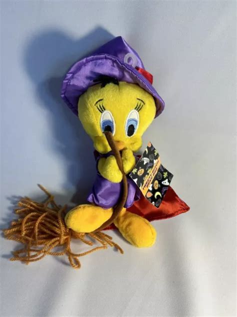 Warner Bros Rare Halloween Tweety Bird Witch Inch Bean Bag Plush