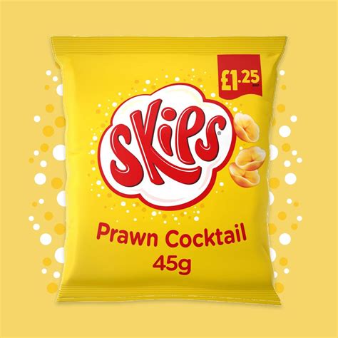 5x Skips Crisps Prawn Cocktail 45g Snack Saver