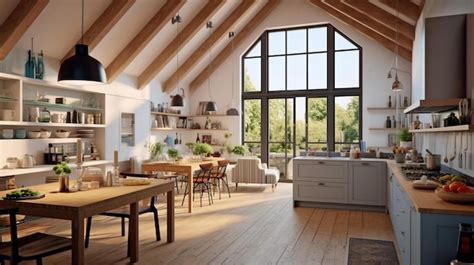 Premium AI Image Generative AI A Lovely Cosy Kitchen With An Open Concept