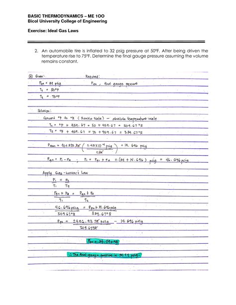 Gas Laws Problems And Solutions