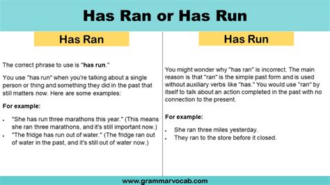 ran   run    correct grammarvocab