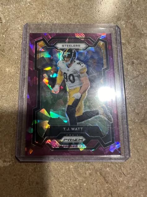 2023 PANINI PRIZM TJ WATT violet fissuré glace Prizm 225 254 Steelers