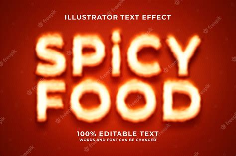 Premium Vector Spicy Food Editable Text Effect