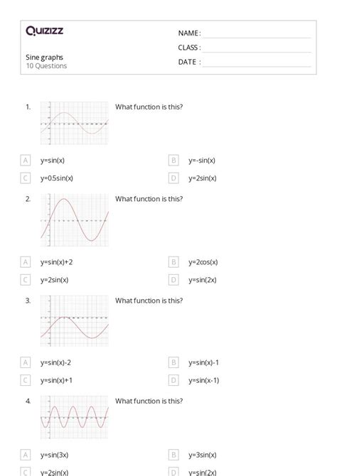 50 Graph Sine Functions Worksheets For 10th Year On Quizizz Free