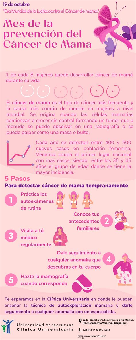 Infografía Cáncer De Mama 2022 Clínica Universitaria De Salud Reproductiva Y Sexual