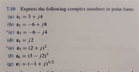 Solved 710 Express The Following Complex Numbers In Polar