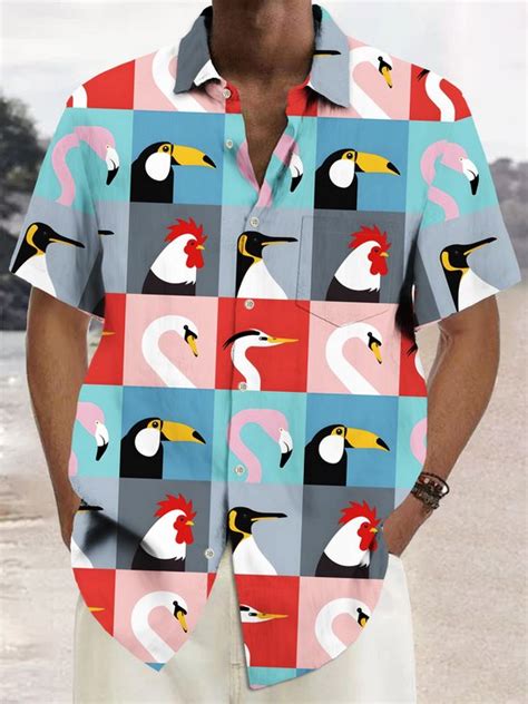 Shop Flamingo Hawaiian Shirts For Men Unique Printed Men S Clothing