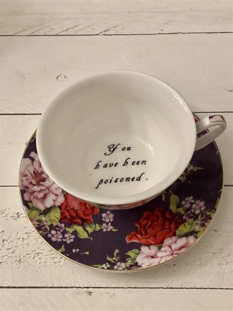 You Ve Been Poisoned Purple Floral Tea Cup Bye Saucer Etsy Tea