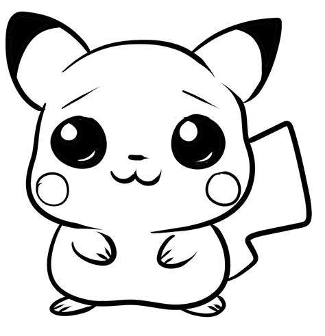 Pokemon Pikachu Kawaii Coloring Page