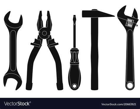 Industrial Tools Kit Spanner Pliers Royalty Free Vector