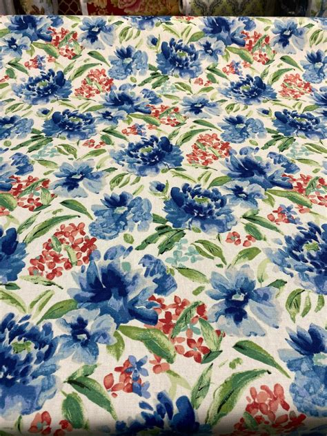 Waverly Upholstery Fabric 54'' Spring Forth Bluebell - Etsy