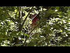 Summer Halloween Outdoor Outside In Nature In Forest Naked Milf Scared Random Passerby Man