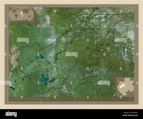 Moyen Ogooue Provinz Gabun Hochaufl Sende Satellitenkarte Standorte