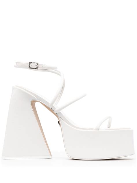 NAKED WOLFE White Angel 155 Leather Platform Sandals Browns