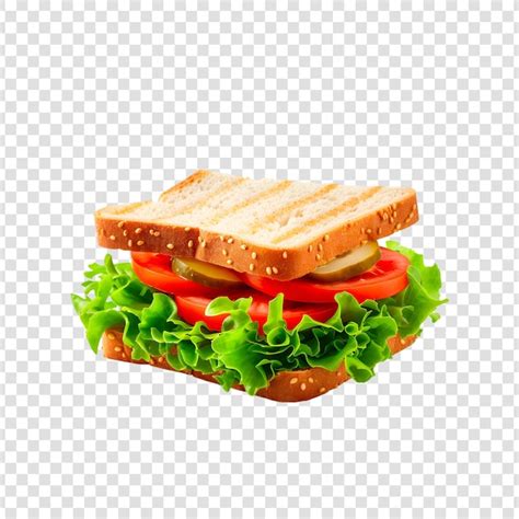 Sandwich With Meat Lettuce And Tomato On A Transparent Background