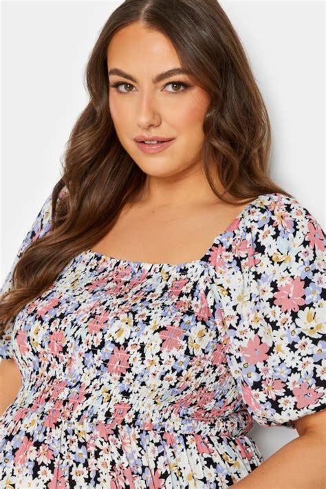 Bump It Up Maternity Curve Plus Size Pink Floral Shirred Dress Yours