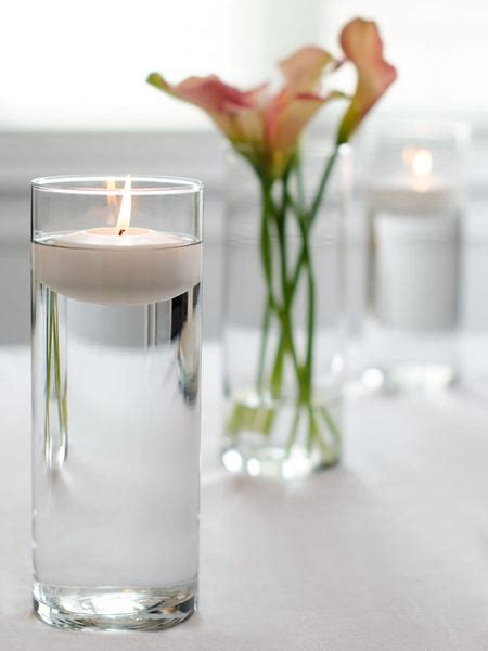 3 Floating Candles And 9 Cylinder Vases Set Of 12 Yummicandles