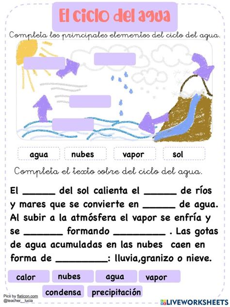 El Ciclo Del Agua Online Pdf Activity For Primero De Primaria Ciclo