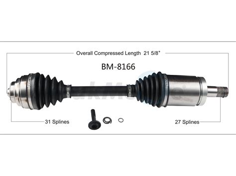 CV Axle Shaft Front Driver Side Updated Design Surtrack BM 8166